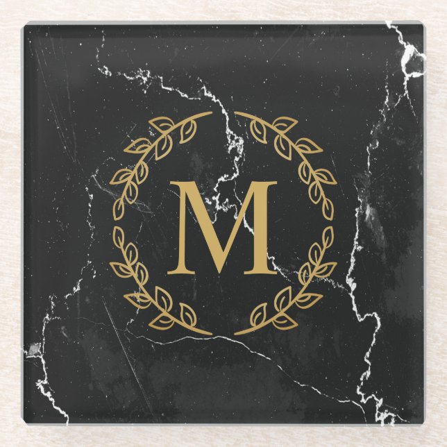 Blacj Marble Glasuntersetzer (Vorderseite)