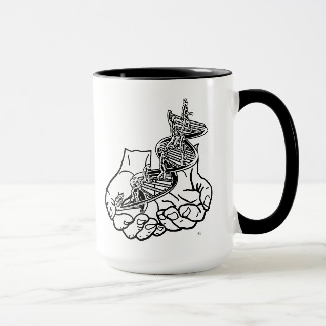 Black 15 oz Ringer-Tasse Tasse (Rechts)