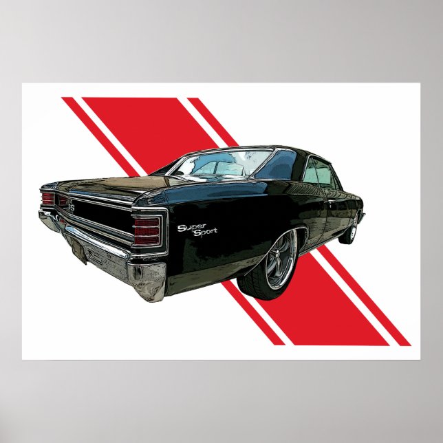 Black 1967 Chevelle SS Poster (Vorne)