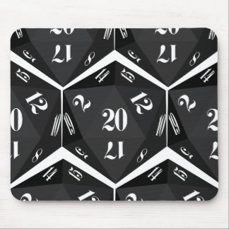 Black-20-Sided-Dice-Pattern Mousepad