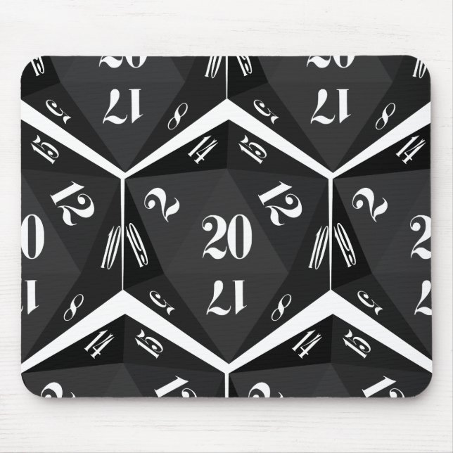 Black-20-Sided-Dice-Pattern Mousepad (Vorne)