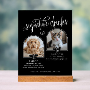 Black 2 Foto Pet Wedding Signature Drinks Acrylschild