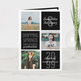 Black 4-Foto Fun Boxes Abschluss Einladung