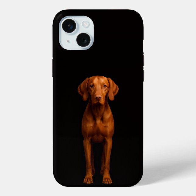 Black 4 Luxe, Agile Vizsla Dog iPhone 15 Plus Case-Mate iPhone Hülle (Rückseite)