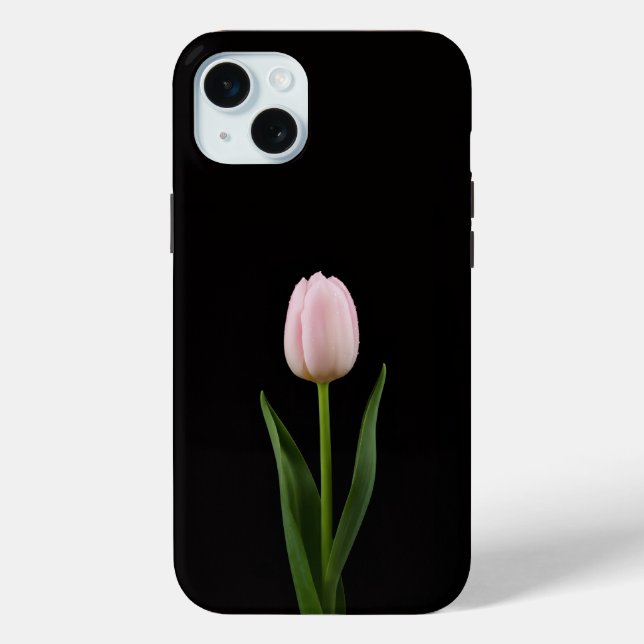 Black 4 Luxe, Blush Pink Tulip iPhone 15 Plus Case-Mate iPhone Hülle (Rückseite)