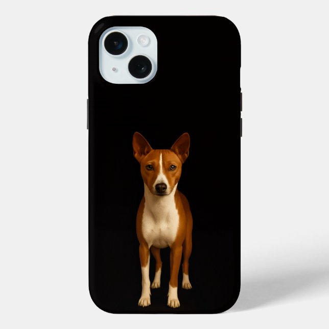 Black 4 Luxe, Classy Basenji Dog iPhone 15 Plus Case-Mate iPhone Hülle (Rückseite)