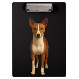 Black 4 Luxe Clipboard, Classy Basenji Dog Klemmbrett