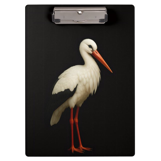 Black 4 Luxe Clipboard, Graceful Stork Klemmbrett (Vorderseite)