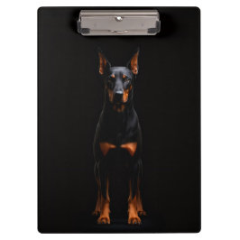 Black 4 Luxe Clipboard, Guardian Doberman Dog Klemmbrett