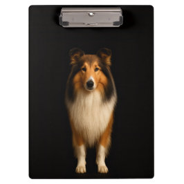 Black 4 Luxe Clipboard, Loyal Collie Dog Klemmbrett