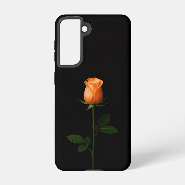 Black 4 Luxe  Galaxy S21 Case, Sunset Orange Rose Samsung Galaxy Hülle (Rückseite)