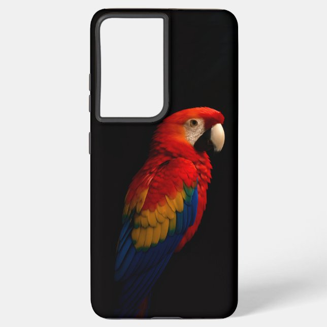 Black 4 Luxe Galaxy S21 Plus, Scarlet Parrot Samsung Galaxy Hülle (Rückseite)