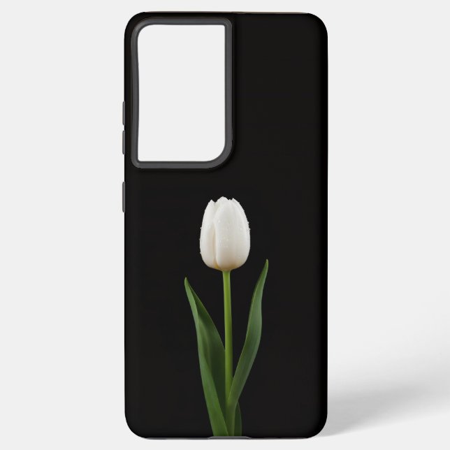 Black 4 Luxe Galaxy S21 Ultra, Pearl White Tulip Samsung Galaxy Hülle (Rückseite)