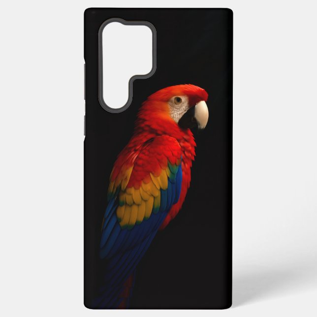 Black 4 Luxe Galaxy S22 Ultra Case, Scarlet Parrot Samsung Galaxy Hülle (Rückseite)