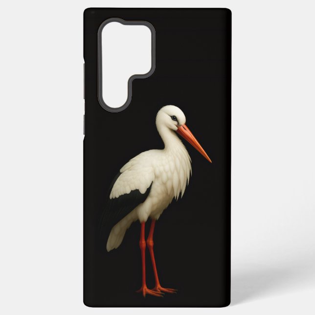 Black 4 Luxe Galaxy S22 Ultra, Graceful Stork Samsung Galaxy Hülle (Rückseite)