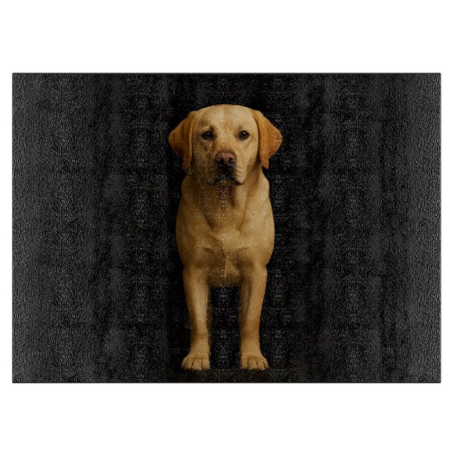 Black 4 Luxe Glass board Minimalist Labrador Schneidebrett (Vorderseite)