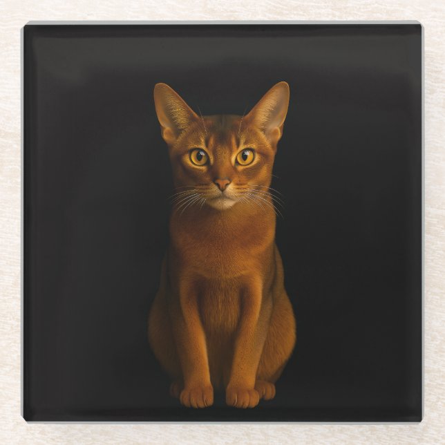 Black 4 Luxe Glass coaster, Abyssinian Beauty Glasuntersetzer (Vorderseite)