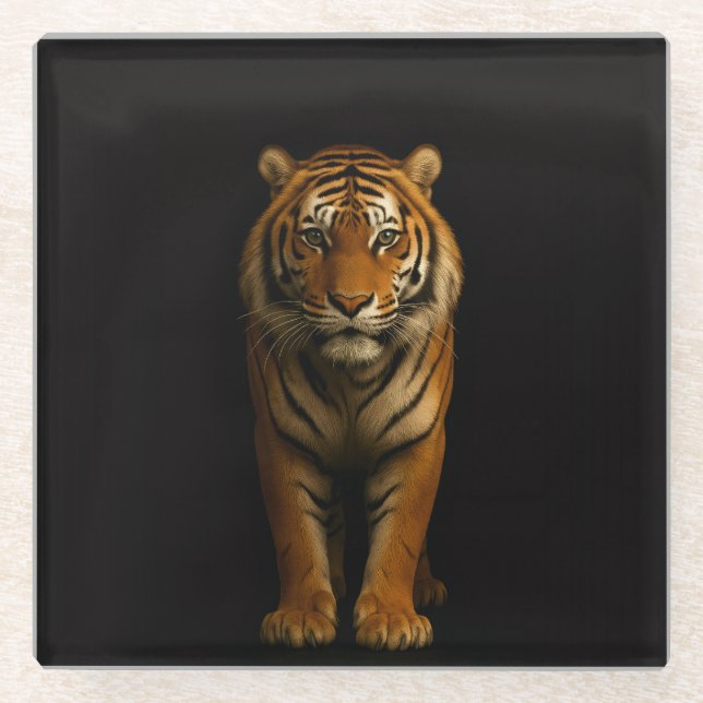 Black 4 Luxe Glass coaster, Noble Tiger Glasuntersetzer (Vorderseite)