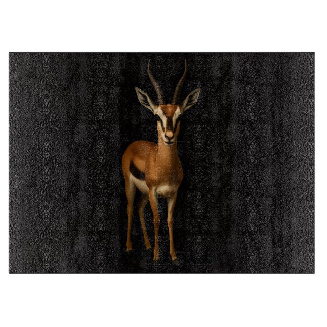Black 4 Luxe Glass cutting board Elegant Gazella Schneidebrett (Vorderseite)