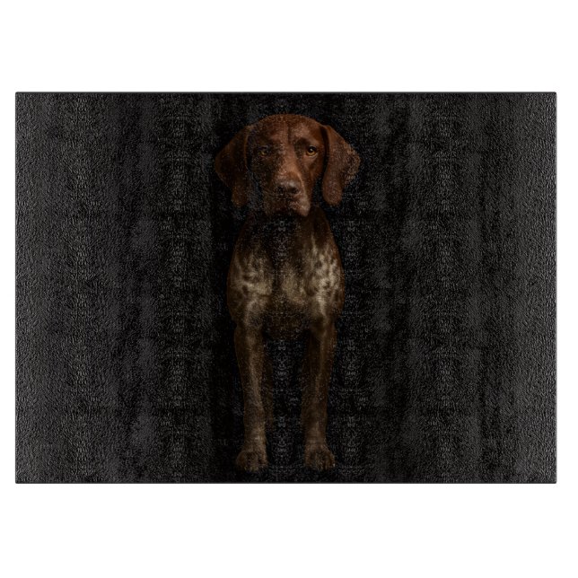 Black 4 Luxe Glass cutting board German Pointer  Schneidebrett (Vorderseite)
