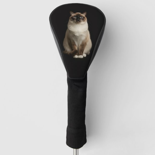 Black 4 Luxe Golf Driver Cover, Birmanese Cat Golf Headcover (Vorderseite)