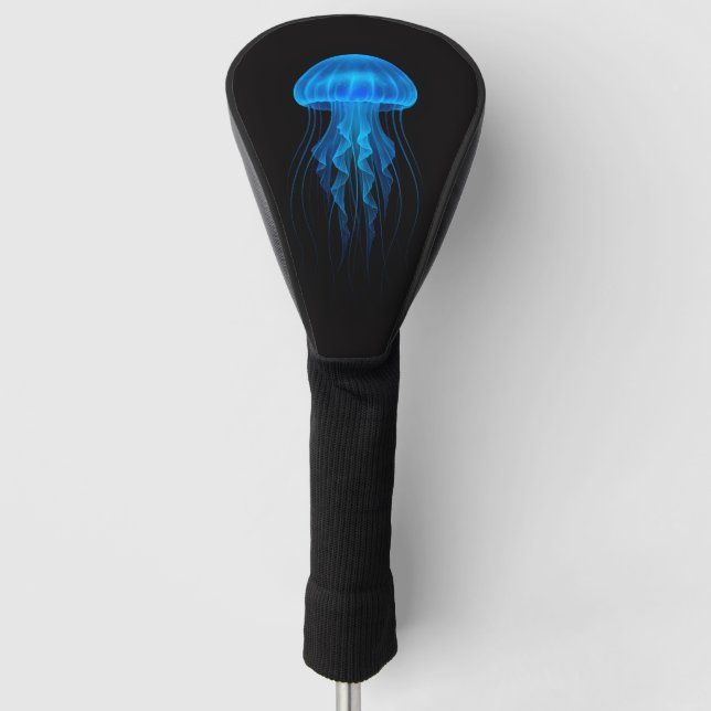Black 4 Luxe Golf Driver Cover, Blue Jellyfish Headcover (Vorderseite)