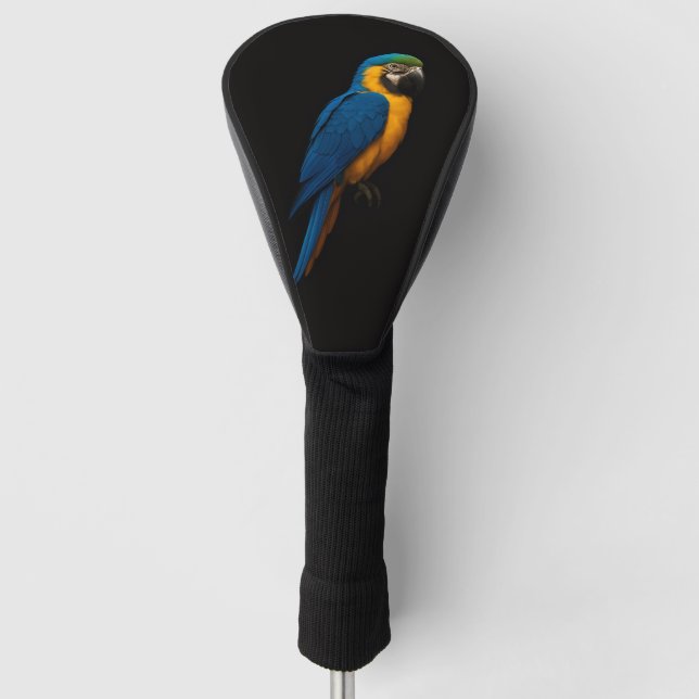 Black 4 Luxe Golf Driver Cover, Blue Yellow Macaw Headcover (Vorderseite)