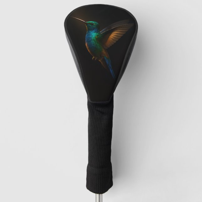 Black 4 Luxe Golf Driver Cover, Flying Hummingbird Headcover (Vorderseite)