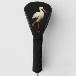 Black 4 Luxe Golf Driver Cover, Graceful Stork Golf Headcover