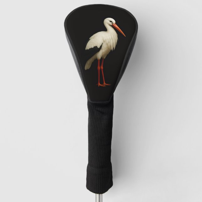 Black 4 Luxe Golf Driver Cover, Graceful Stork Headcover (Vorderseite)