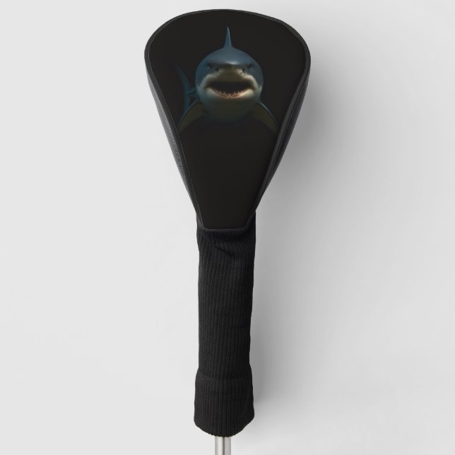 Black 4 Luxe Golf Driver Cover, Great White Shark Headcover (Vorderseite)