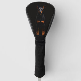 Black 4 Luxe Golf Driver Cover, Guardian Doberman Golf Headcover