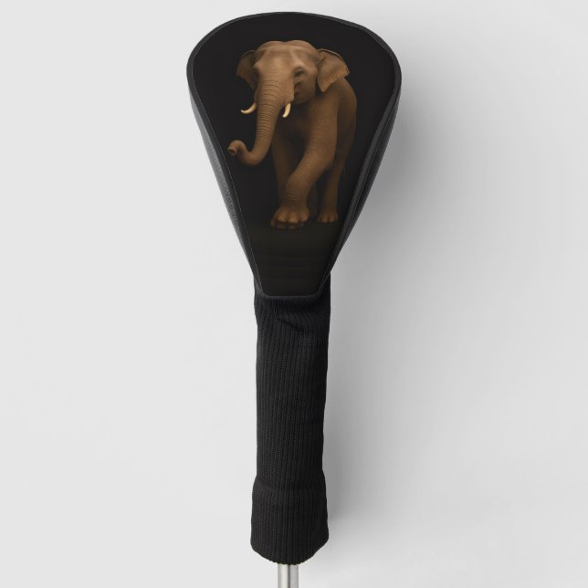 Black 4 Luxe Golf Driver Cover, Indian Elephant Golf Headcover (Vorderseite)