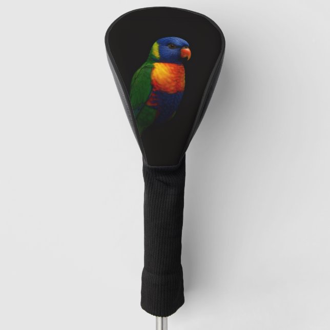 Black 4 Luxe Golf Driver Cover, Lorikeet Parrot Headcover (Vorderseite)