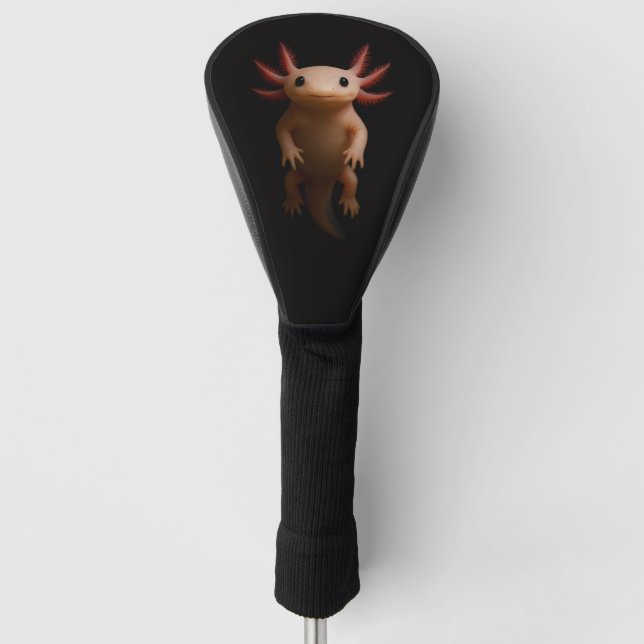 Black 4 Luxe Golf Driver Cover, Mexican Axolotl Golf Headcover (Vorderseite)
