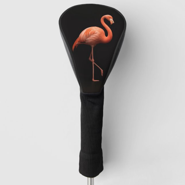 Black 4 Luxe Golf Driver Cover, Pink Flamingo Bird Golf Headcover (Vorderseite)