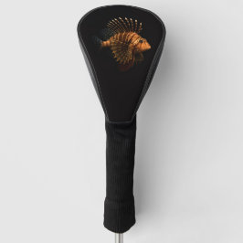 Black 4 Luxe Golf Driver Cover, Red Lionfish Golf Headcover