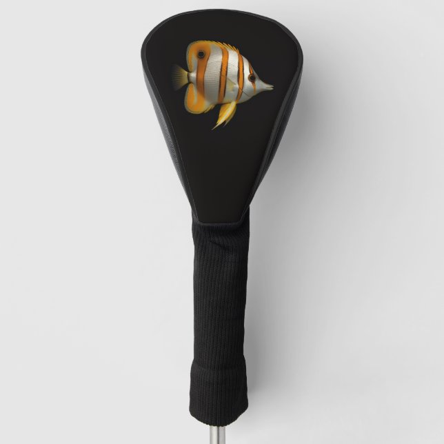 Black 4 Luxe Golf Driver Cover, Reef Butterflyfish Golf Headcover (Vorderseite)