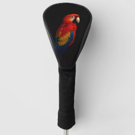 Black 4 Luxe Golf Driver Cover, Scarlet Parrot Golf Headcover
