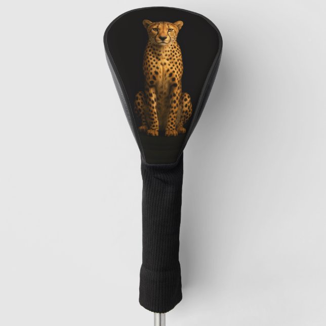 Black 4 Luxe Golf Driver Cover, Sleek Cheetah Golf Headcover (Vorderseite)