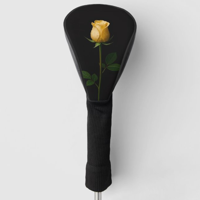 Black 4 Luxe Golf Driver Cover, Sunlit Yellow Rose Golf Headcover (Vorderseite)
