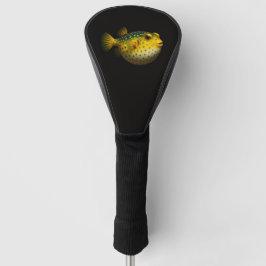 Black 4 Luxe Golf Driver Cover, Yellow Putterfish Golf Headcover