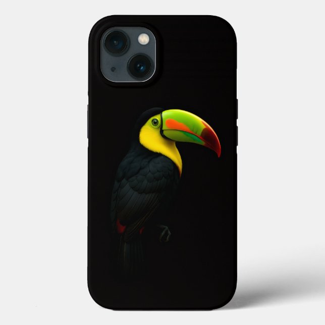 Black 4 Luxe iPhone 13 case Keel Billed Tucan  (Rückseite)