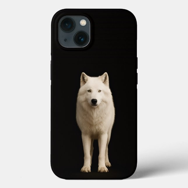 Black 4 Luxe iPhone 13, Ivory Arctic Wolf Case-Mate iPhone Hülle (Rückseite)