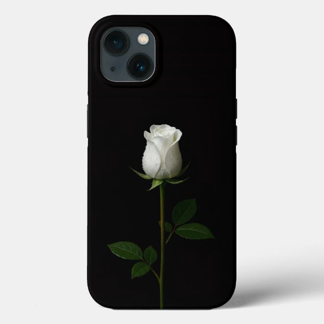 Black 4 Luxe iPhone 13, Pure White Rose Case-Mate iPhone Hülle (Rückseite)