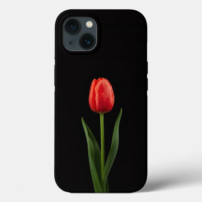 Black 4 Luxe iPhone 13, Ruby Red Tulip Case-Mate iPhone Hülle (Rückseite)