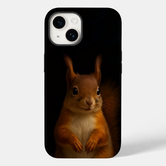 Black 4 Luxe iPhone 14 Case-Mate, Red Squirrel Case-Mate iPhone 14 Hülle (Rückseite)