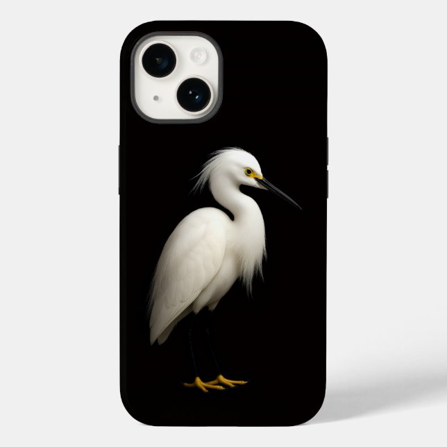 Black 4 Luxe iPhone 14 Case-Mate, Snowy Egret Case-Mate iPhone 14 Hülle (Rückseite)