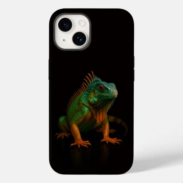 Black 4 Luxe iPhone 14 Mate, Green Iguana Case-Mate iPhone 14 Hülle (Rückseite)