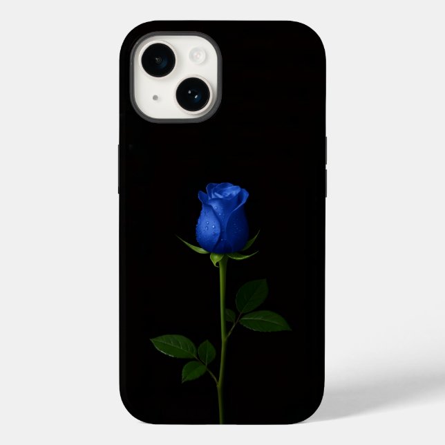 Black 4 Luxe iPhone 14 Mate, Midnight Blue Rose Case-Mate iPhone 14 Hülle (Rückseite)